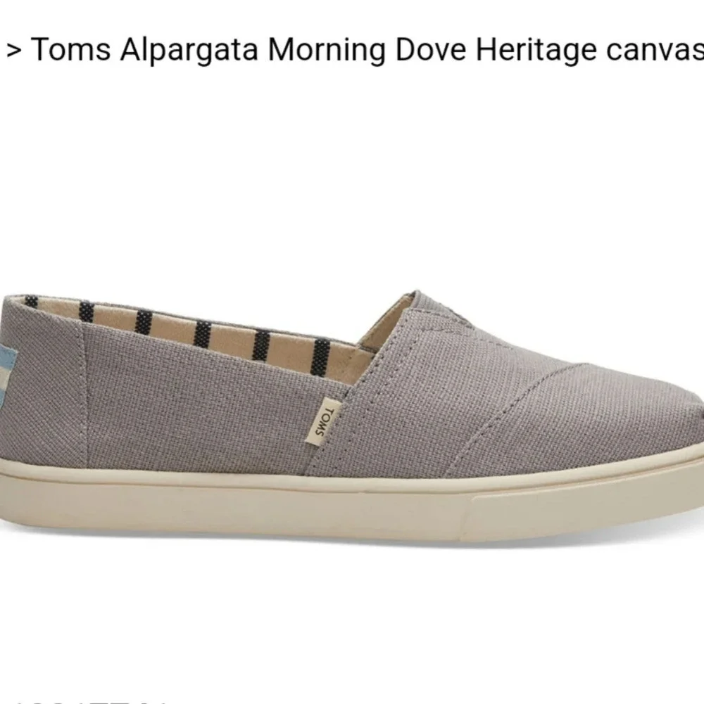 TOMS Alpargata Morning Dove Heritage Canvas Shoes. Size 10